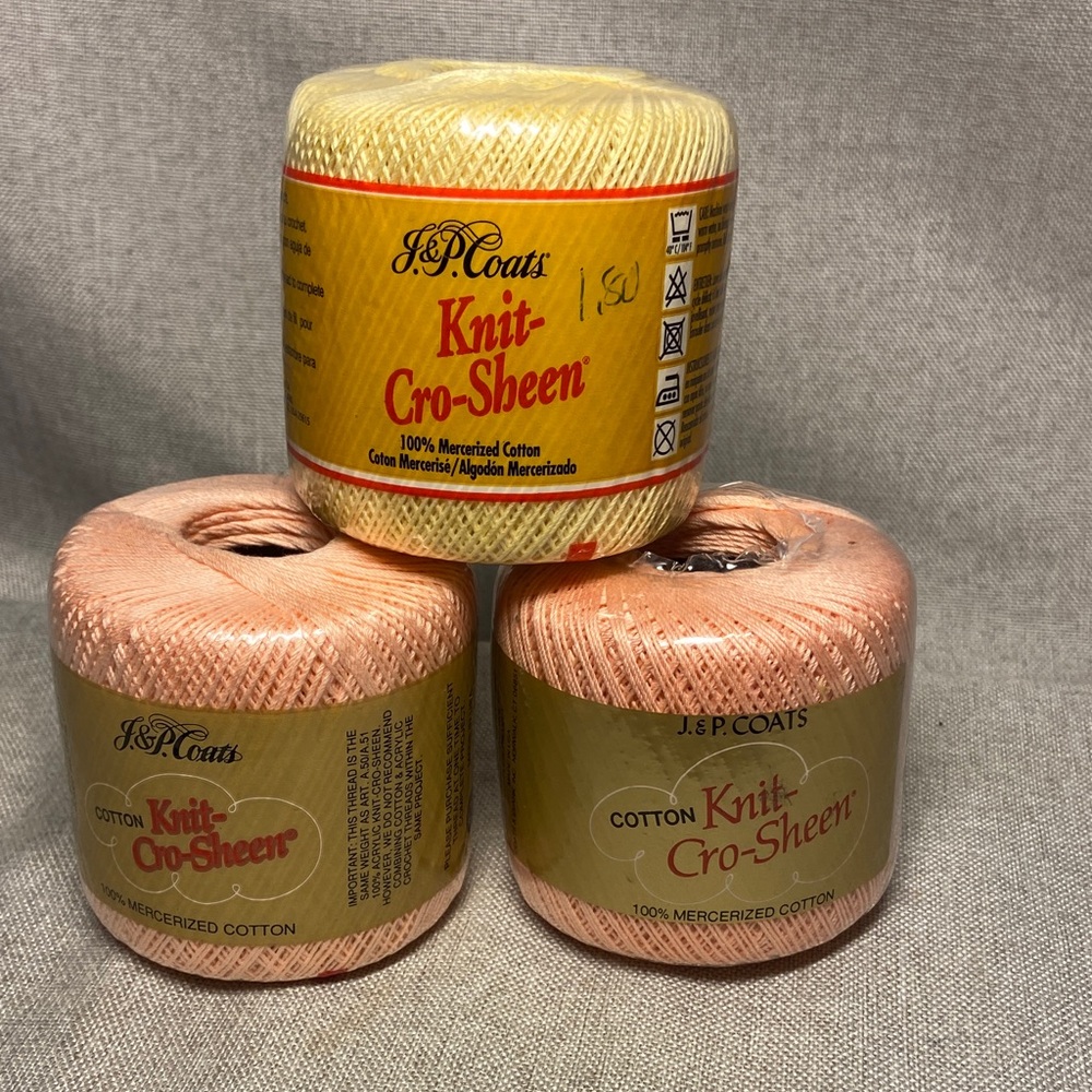 J&P Coats Knit-Cro-Sheen Cotton Yarn Set